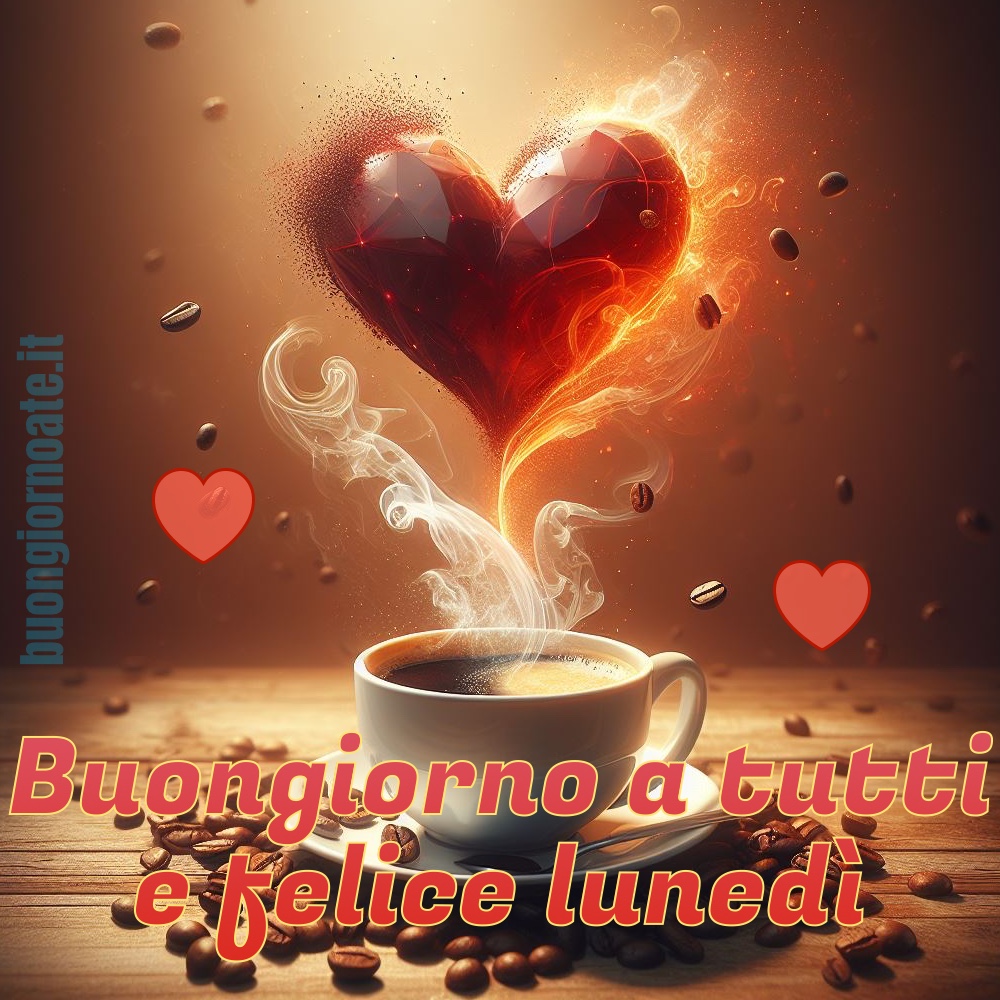 Immagini di buongiorno e buon Lunedì con il cuore