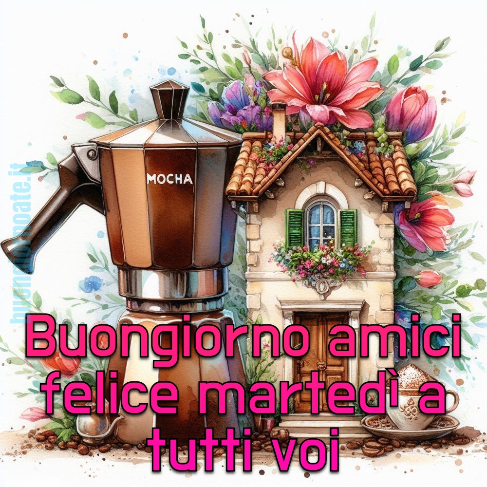 Il Buon Martedì con la caffettiera, da mandare agli amici!