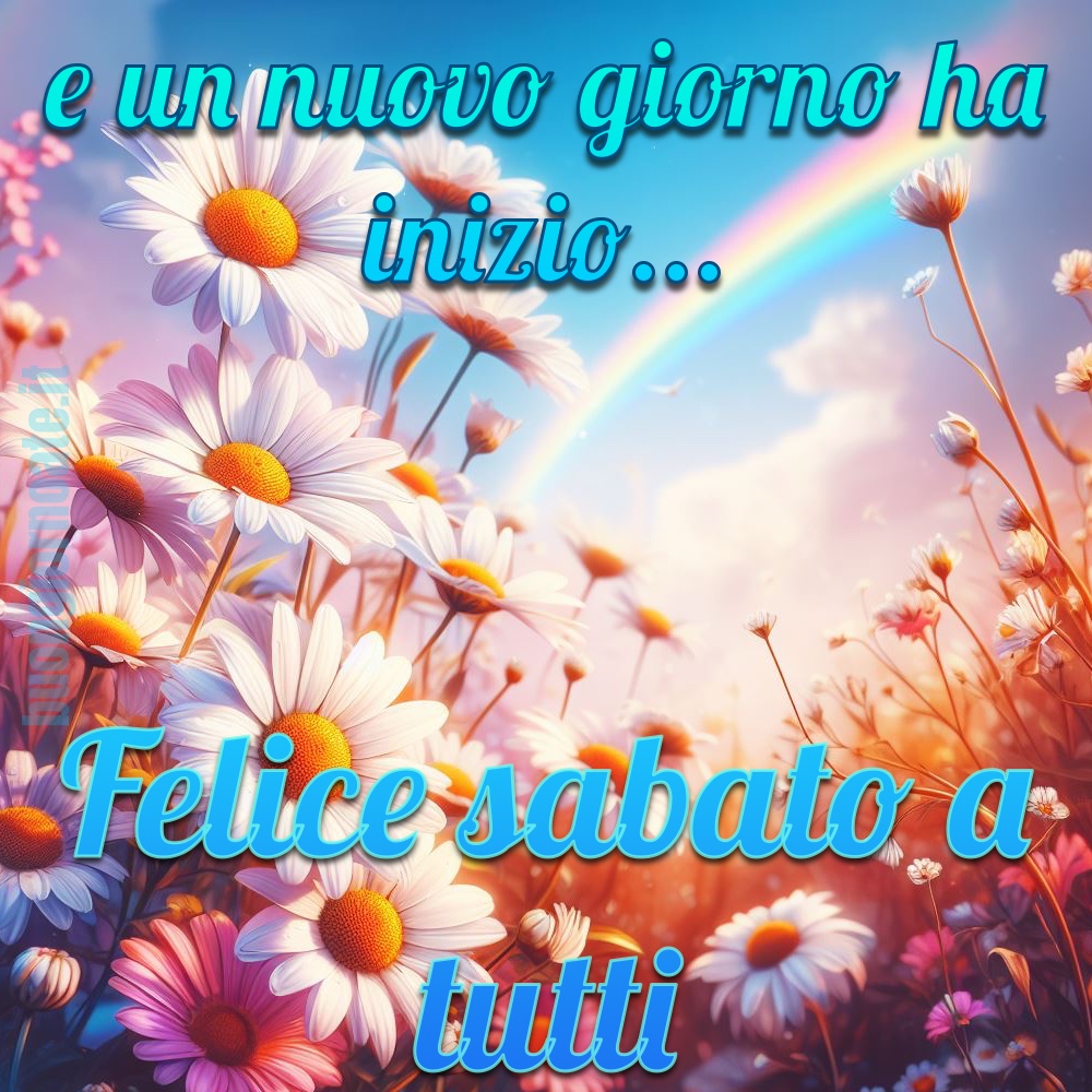 E un nuovo giorno ha inizio... Felice Sabato a tutti!