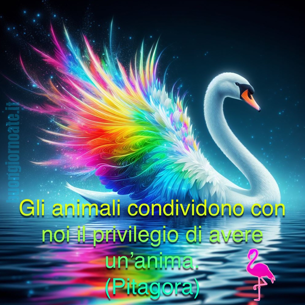 “Gli animali condividono con noi il privilegio di avere un'anima.” -Pitagora