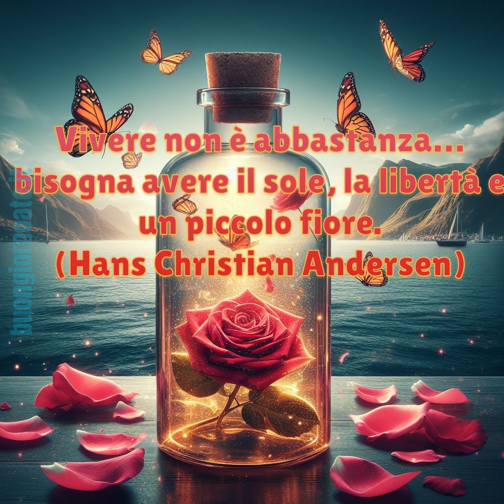 “Vivere non è abbastanza... Bisogna avere il sole, la libertà e un piccolo fiore.” -Hans Christian Andersen