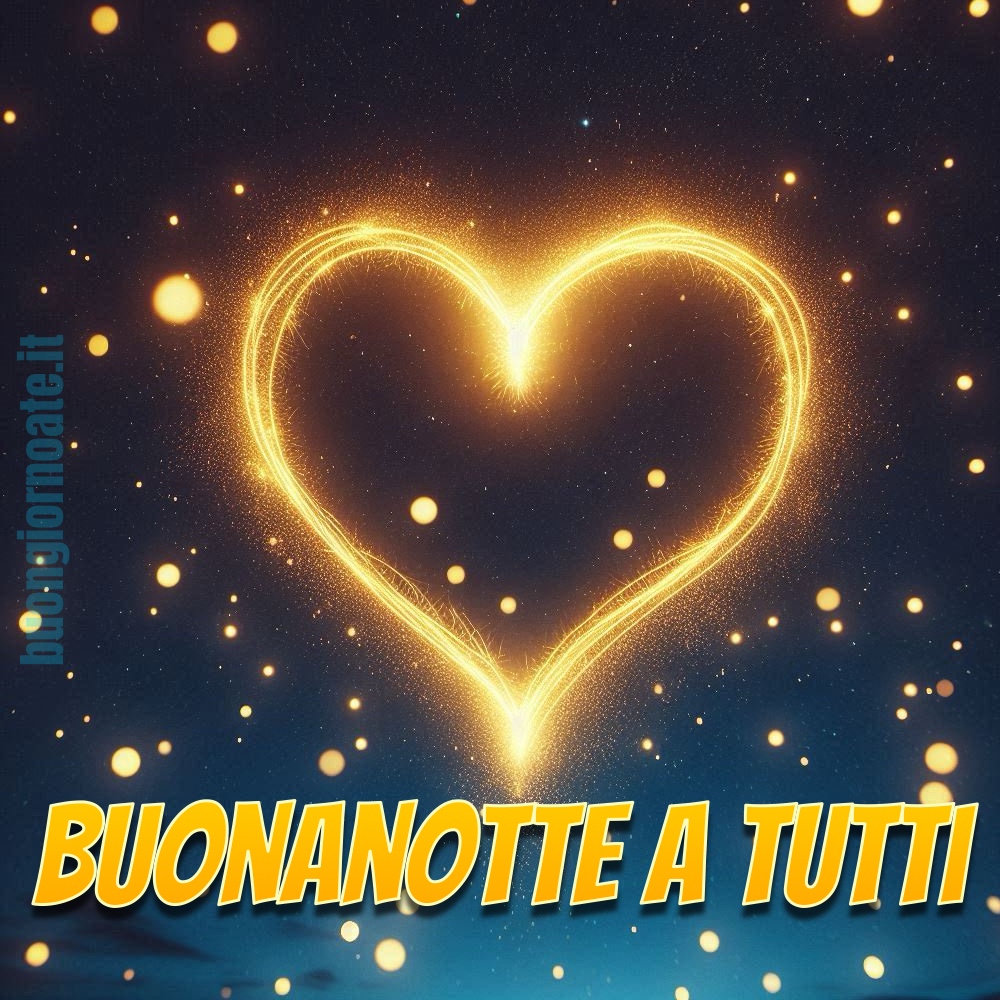 Link della buonanotte con un cuoricino luminoso giallo